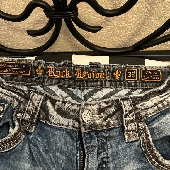 Men’s Rock Revival Light Blue Bootcut Jeans - Picture 2 of 5